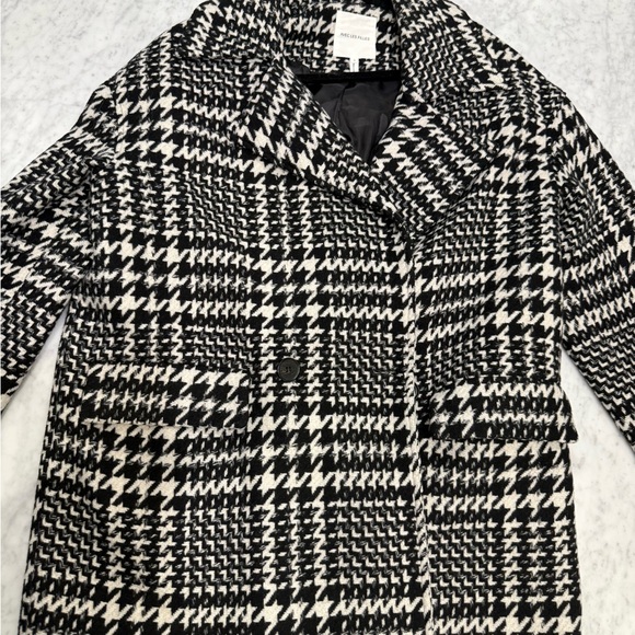 Avec Les Filles Monochrome Houndstooth Pea Coat - Picture 1 of 4